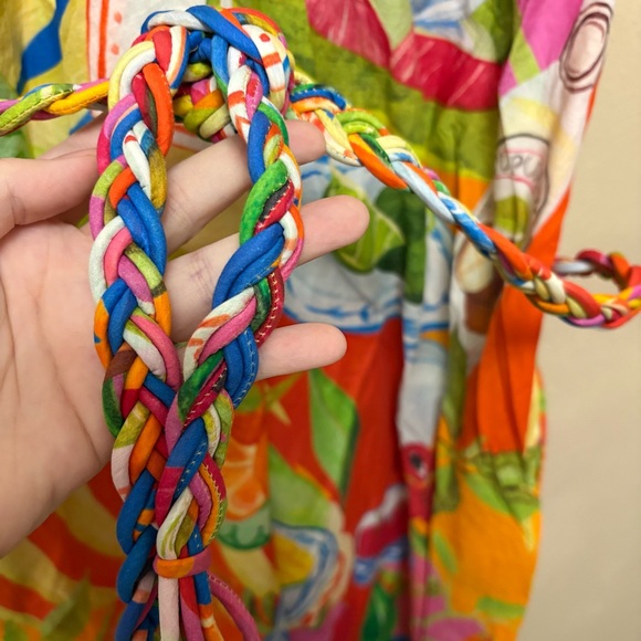 Farm Rio Summer Picnic Sleeveless V-Neck Midi Dress Size Medium NWT New - Picture 8 of 16